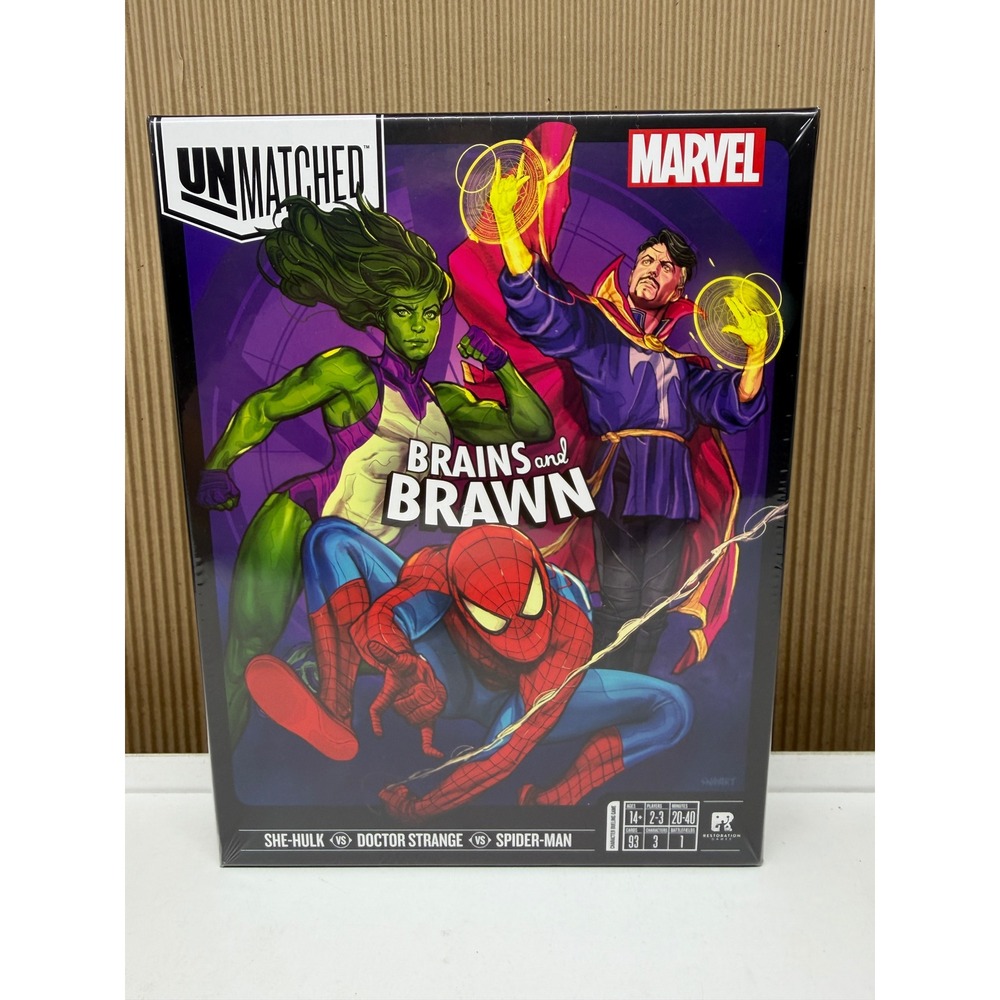 Unmatched Marvel Brains and Brawn Board Game Spider-Man She-Hulk Doctor Strange